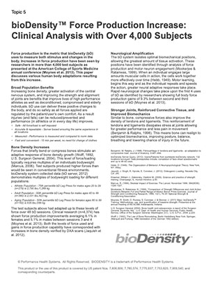 bioDensity Force Production Increase: Clinical Analysis Research Report with over 4000 subjects